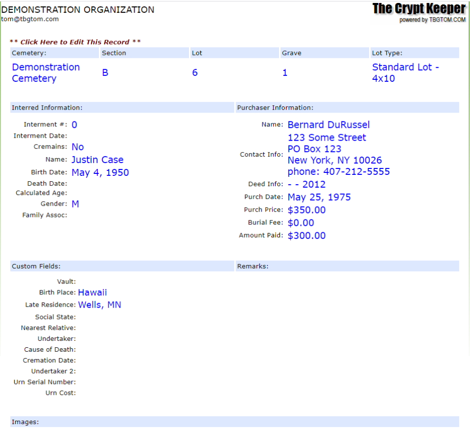 screenshot of The Crypt Keeper